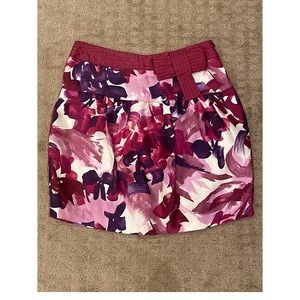 Max & Co Silk Skirt Watercolor Bow Plum Size 6